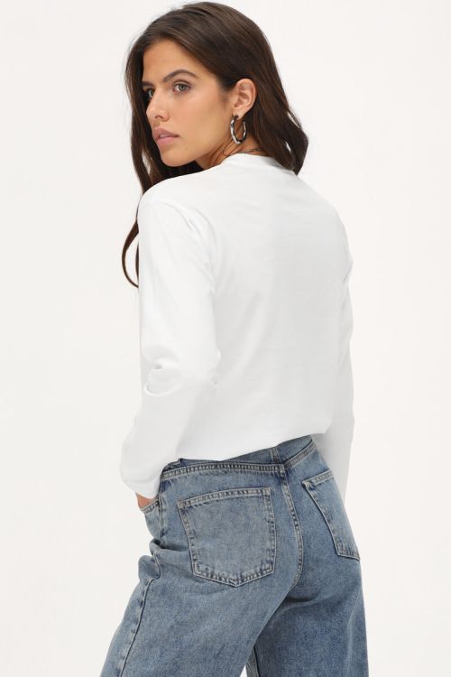 White long sleeve T-shirt with American flag | My Jewellery