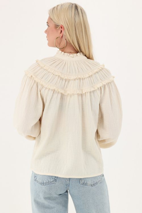 White muslin blouse with ruffles | My Jewellery