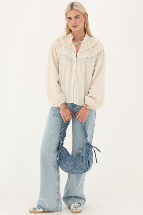 White muslin blouse with ruffles | My Jewellery