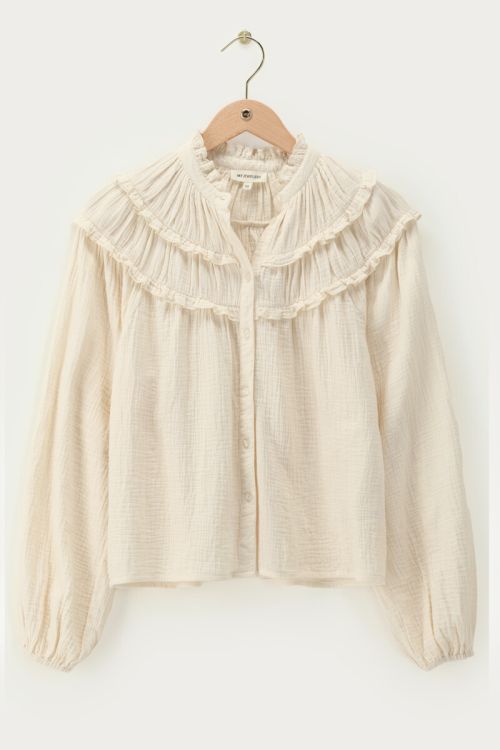 White muslin blouse with ruffles | My Jewellery