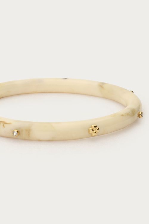 White resin bangle with studs | My Jewellery
