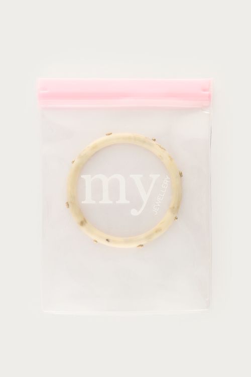 White resin bangle with studs | My Jewellery