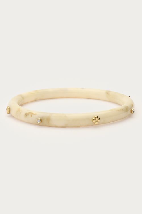 White resin bangle with studs | My Jewellery