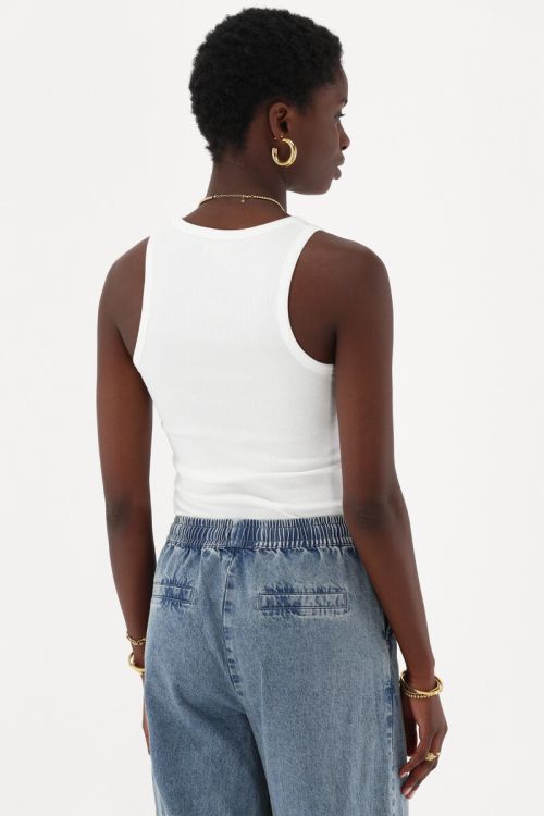White rib tank top