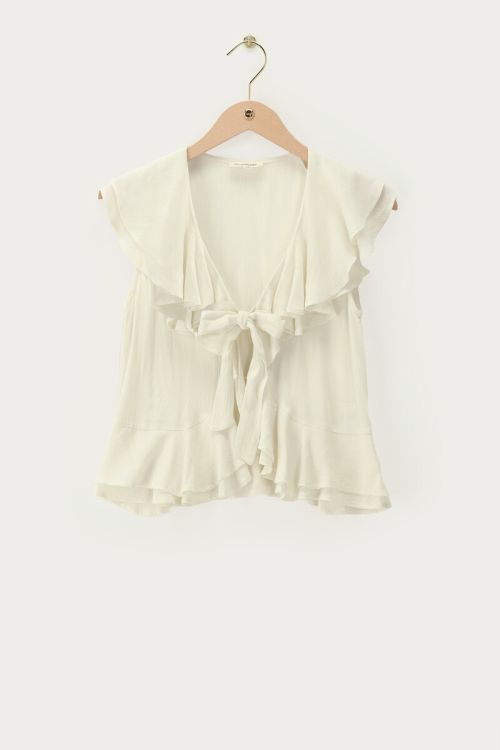White ruffle top with bow | My Jewellery