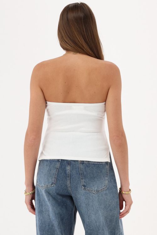White strapless rib top | My Jewellery