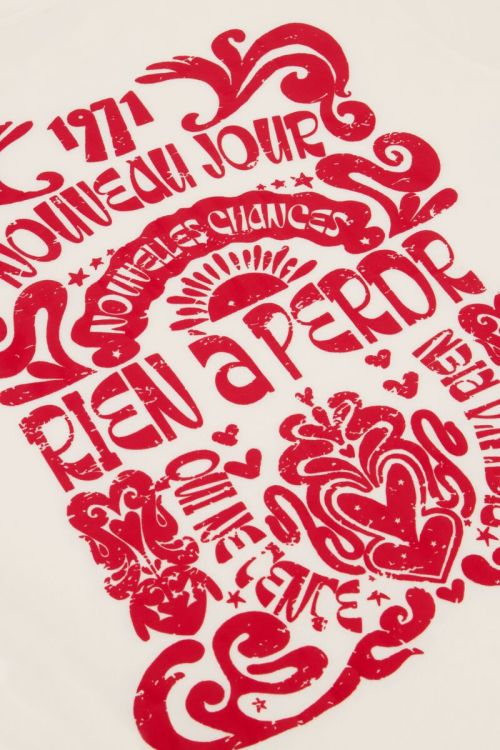 White t-shirt with red rien a perdre | My Jewellery