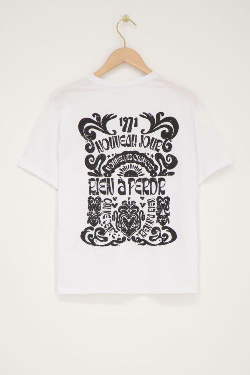 Wit T shirt met zwarte print My Jewellery