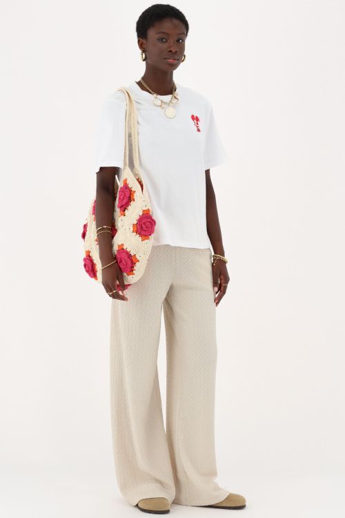 White T-shirt with a lobster detail | My Jewellery