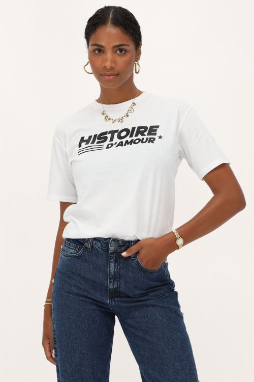 White t-shirt with black histoire d'amour | My Jewellery
