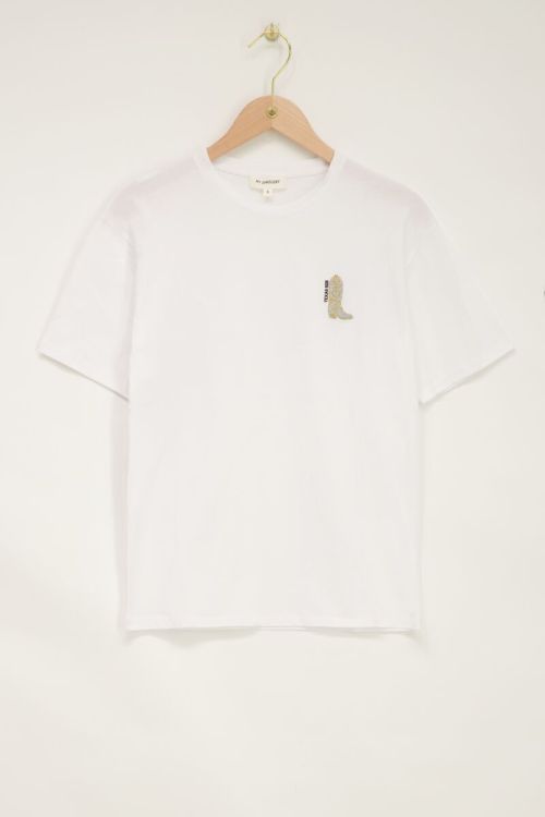 Wit T-shirt cowboy boot | My Jewellery
