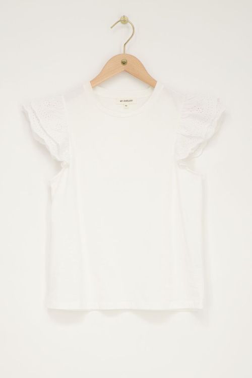 White top with embroidered sleeves | My Jewellery