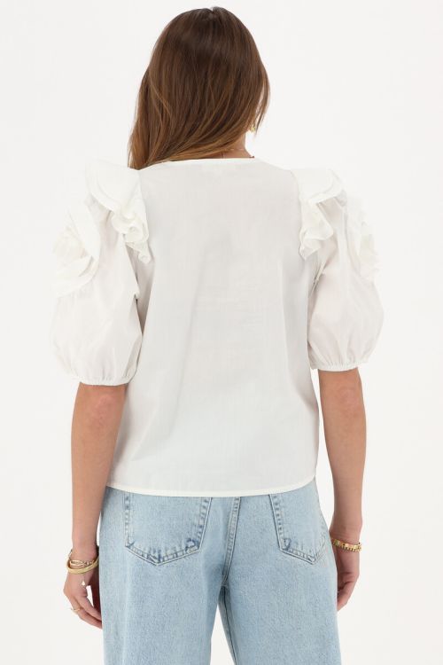 White top with flowers on sleeves | My Jewellery