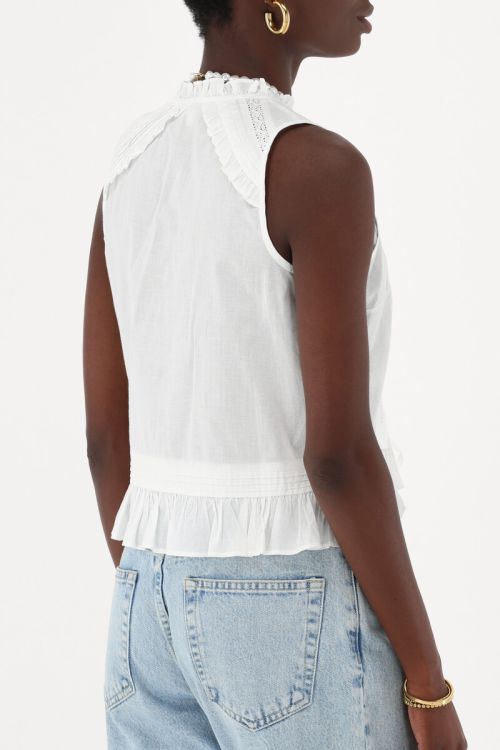 White top with pleats & ribbon details | My Jewellery