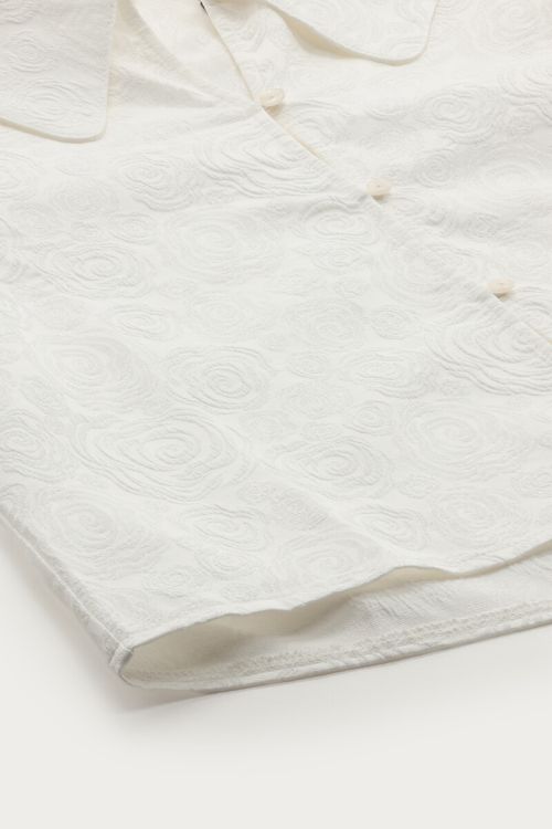 White top with puff sleeves and rose details | My Jewellery