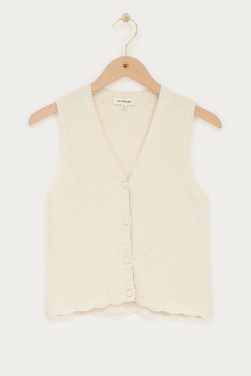 White vest with scalloped edge | My Jewellery