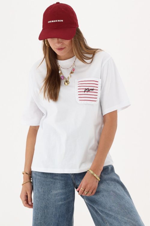 White T-shirt "Merci" | My Jewellery