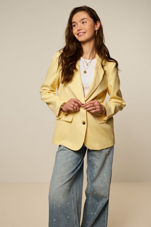 Yellow basic oversized blazer | My Jewellery