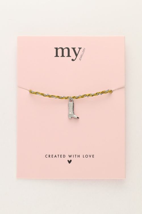 Yellow cord bracelet with boot | My Jewellery