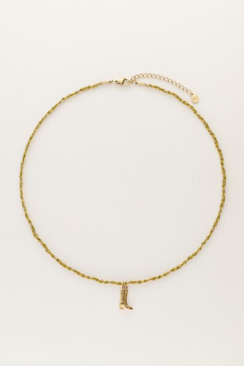 Yellow cord necklace with boot | My Jewellery