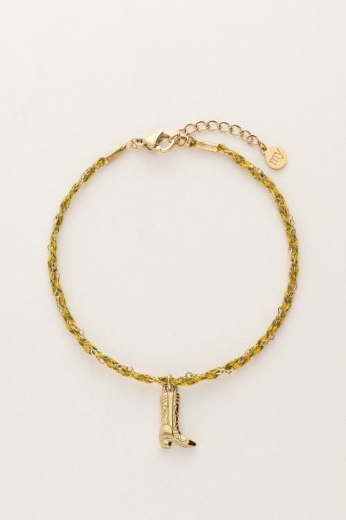 Bracelet cordon Sunrocks jaune avec botte