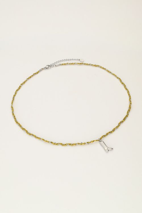 Yellow cord necklace with boot | My Jewellery