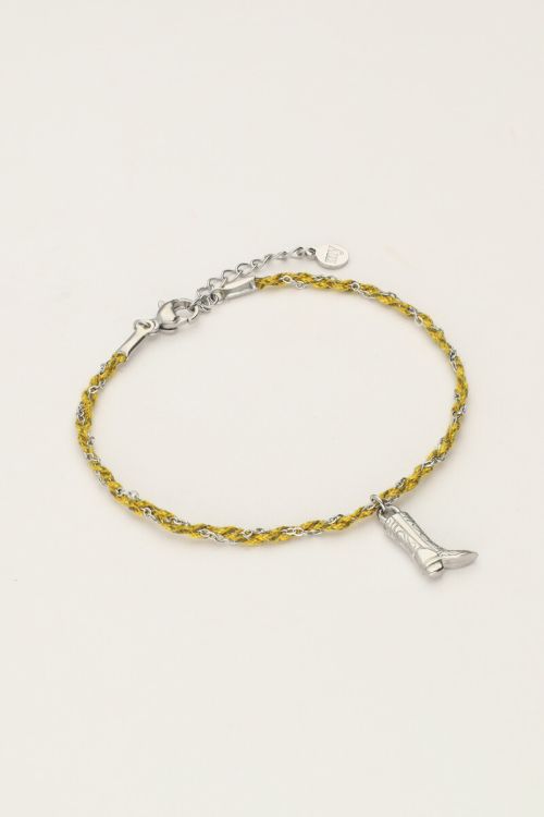 Yellow cord bracelet with boot | My Jewellery