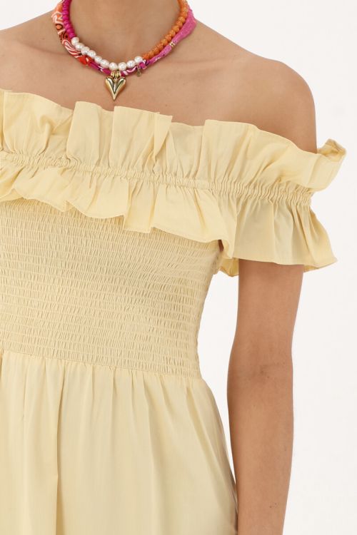 Yellow maxi dress with ruffles | My Jewellery