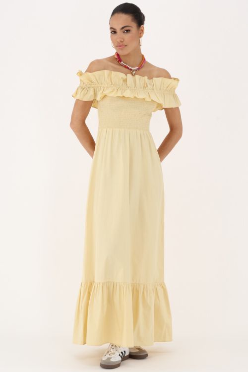 Yellow maxi dress with ruffles | My Jewellery