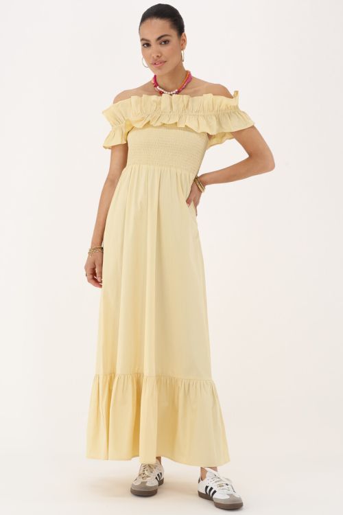 Yellow maxi dress with ruffles | My Jewellery