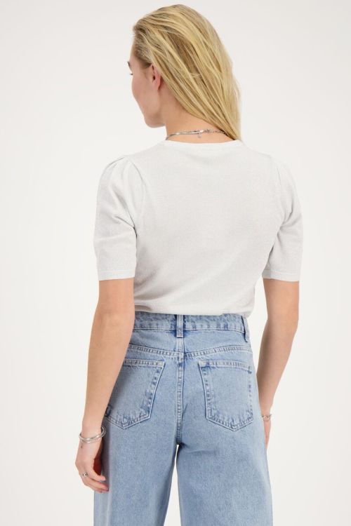 Silver lurex top with short sleeves | My Jewellery