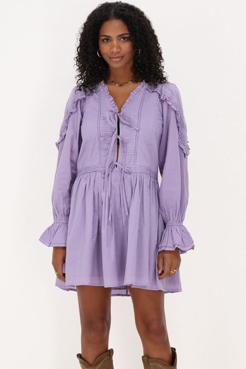 Purple dress with pintuck & bows | My Jewellery