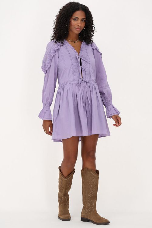 Purple dress with pintuck & bows | My Jewellery