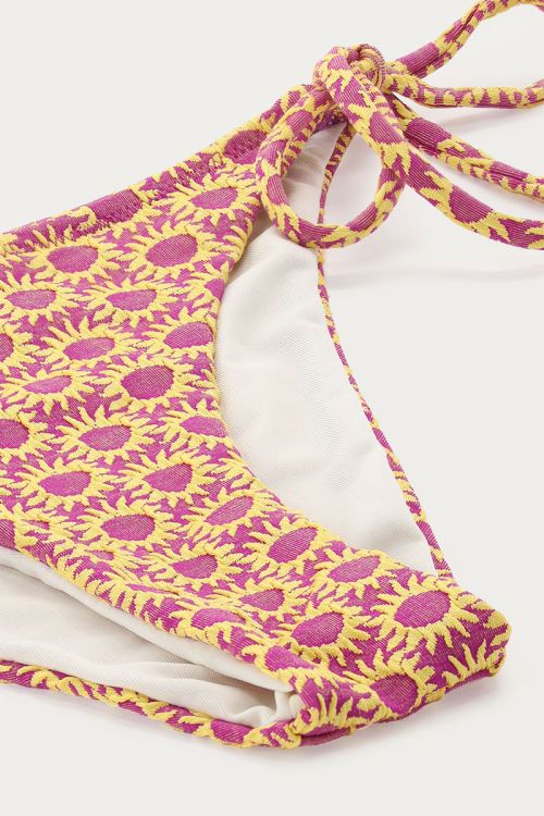 Purple jacquard triangle bikini set with suns | My Jewellery