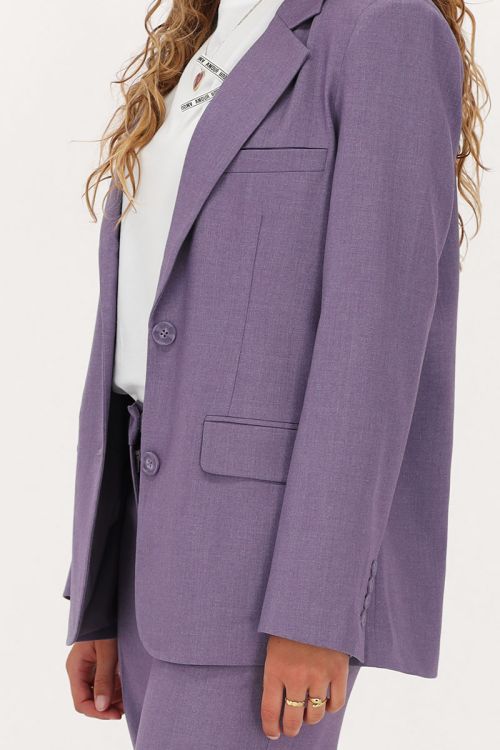 Purple oversized blazer with pockets & buttons | My Jewellery