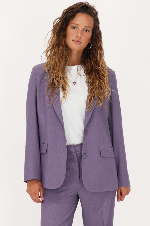 Purple oversized blazer with pockets & buttons | My Jewellery