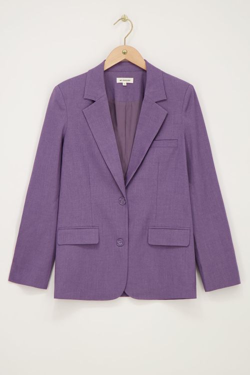 Purple oversized blazer with pockets & buttons | My Jewellery