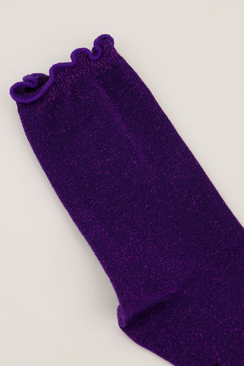 Purple socks with lurex and ruffle | My Jewellery