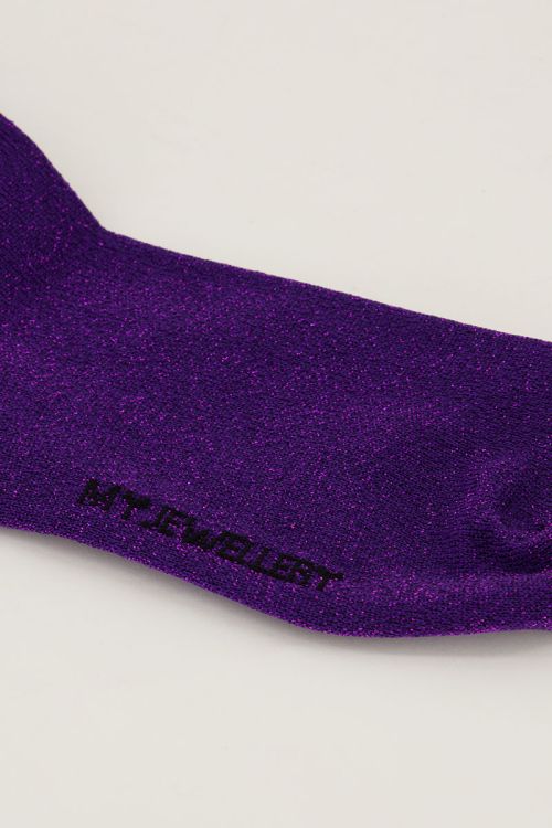 Purple socks with lurex and ruffle | My Jewellery