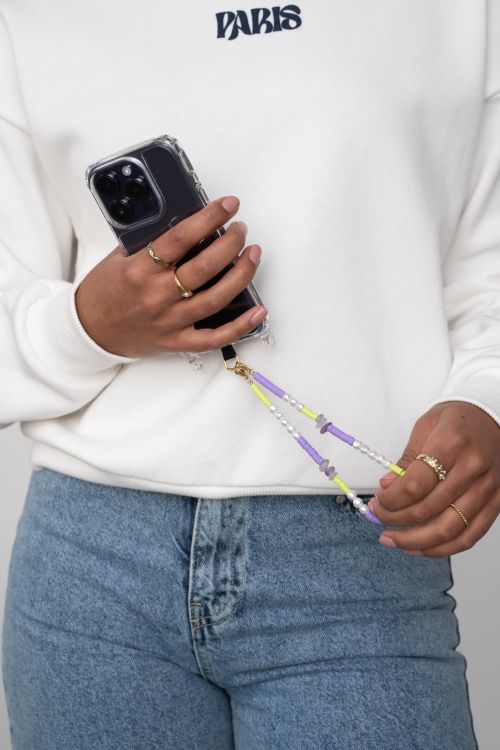 Purple phone cord with pearls  | My Jewellery