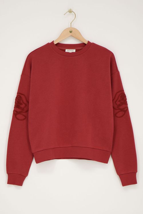 Red sweater with embroidery | My Jewellery