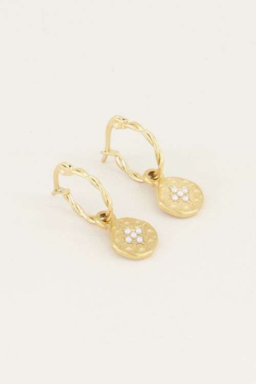 Parel oorbellen met ster | Oorbellen met parel bij My Jewellery