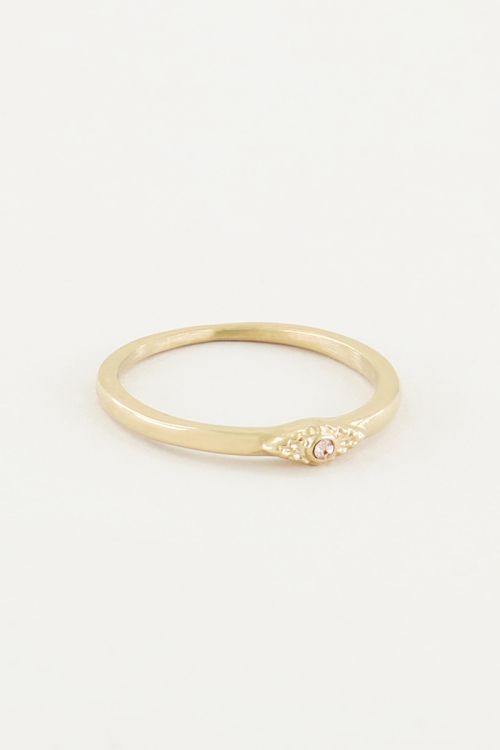 Ring vintage peach steentje, ringen met steen