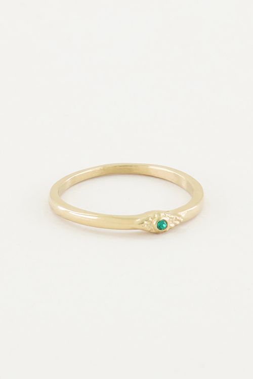 Ring met groen steentje, minimalistische ring