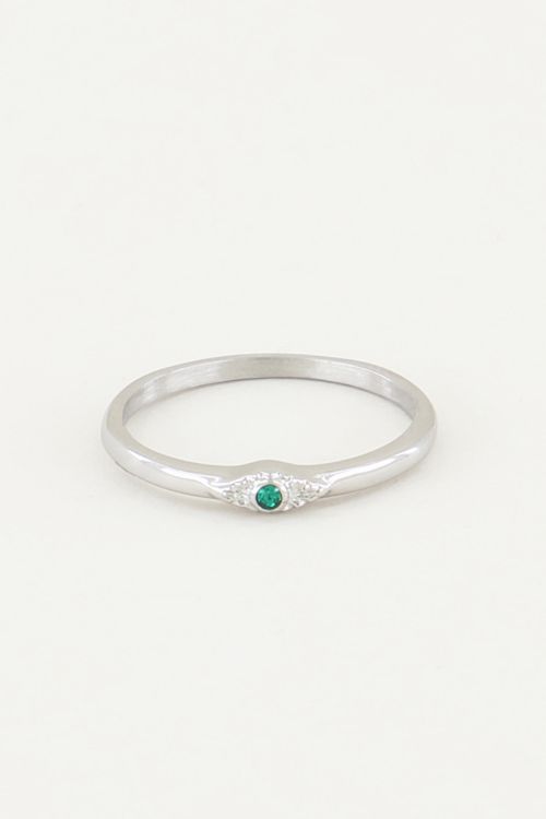 Ring met groen steentje, minimalistische ring