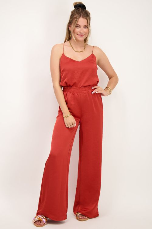 Rode broek satijnen look| Broeken | My Jewellery