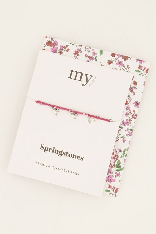Springstones pink braided bracelet/anklet | My Jewellery