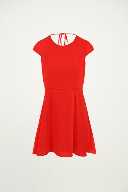 Rode jurk met open rug, Zomerjurkje