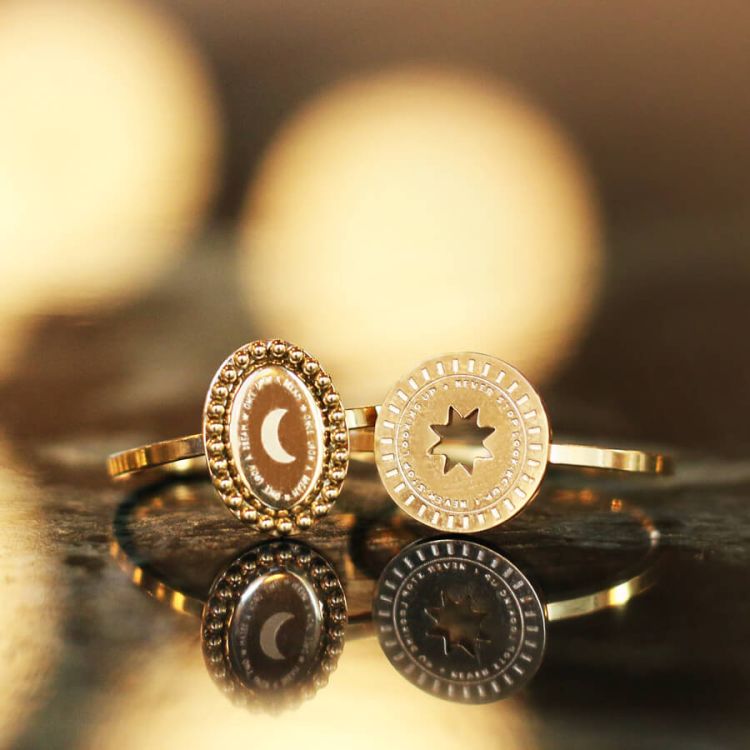 Roestvrijstalen Ring Muntje Ster, Minimalistische Ringen My Jewellery
