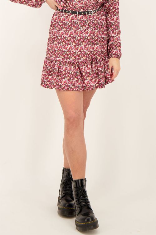 Rok met roze & oranje bloemenprint